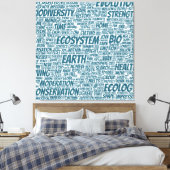 Bio Nuage de Mots Texte Modèle Biodiversité キャンバスプリント (インサイチュ (寝室))