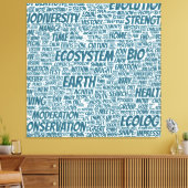 Bio Nuage de Mots Texte Modèle Biodiversité キャンバスプリント (インサイチュ (リビング))