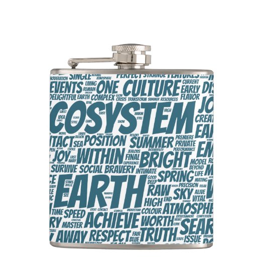 Bio Nuage de Mots Texte Modèle Biodiversité フラスク (正面)