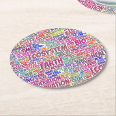 Bio Nuage de Mots Texte Modèle Biodiversité ラウンドペーパーコースター (アングル)