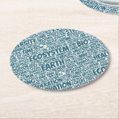 Bio Nuage de Mots Texte Modèle Biodiversité ラウンドペーパーコースター (アングル)