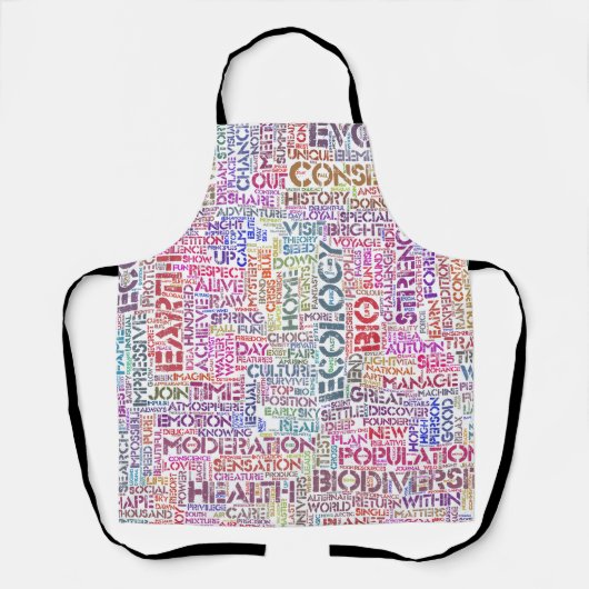 Bio Nuage de Mots Texte Motif Biodiversité エプロン (正面)