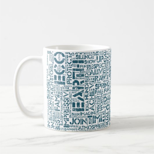 Bio Nuage de Mots Texte Motif Biodiversité コーヒーマグカップ (左)