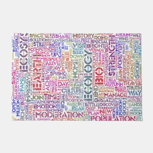 Bio Nuage de Mots Texte Motif Biodiversité ドアマット (正面)