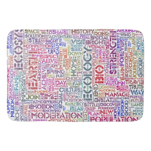 Bio Nuage de Mots Texte Motif Biodiversité バスマット (正面)