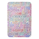 Bio Nuage de Mots Texte Motif Biodiversité バスマット (正面縦)