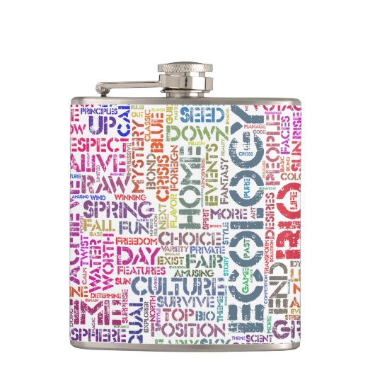 Bio Nuage de Mots Texte Motif Biodiversité フラスク (正面)