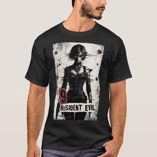 Biohazard Agent: Glitched Horror Heroine Tシャツ (正面)