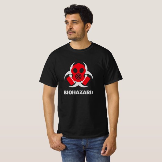 Biohazard Zombie Gas Mask Tシャツ (正面フル)