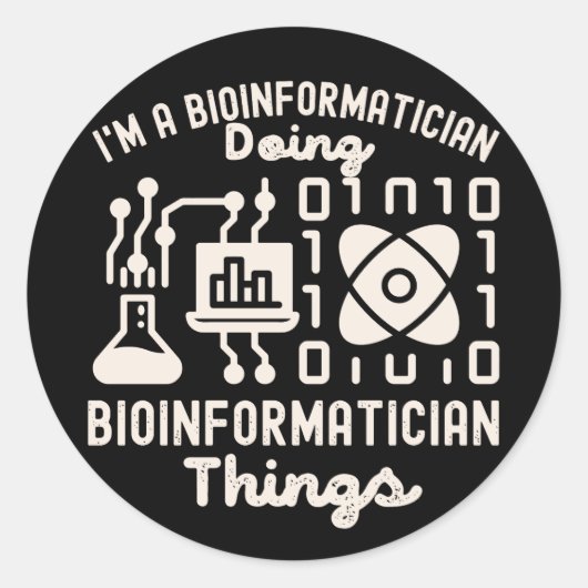 Bioinformaticsことわざ, Phd in Bioinformatics4 ラウンドシール (正面)