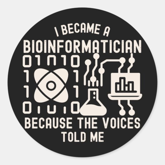 Bioinformaticsことわざ, Phd in Bioinformatics8 ラウンドシール (正面)