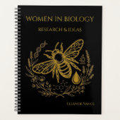 Biology Bee Golden DNA Spiral | Academic Planner プランナー手帳 (正面)