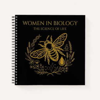 Biology Bee & Golden DNA Square Notebook ノートブック