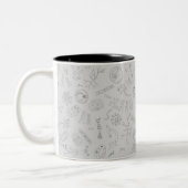 Biology diagram pattern black grey ツートーンマグカップ (左)