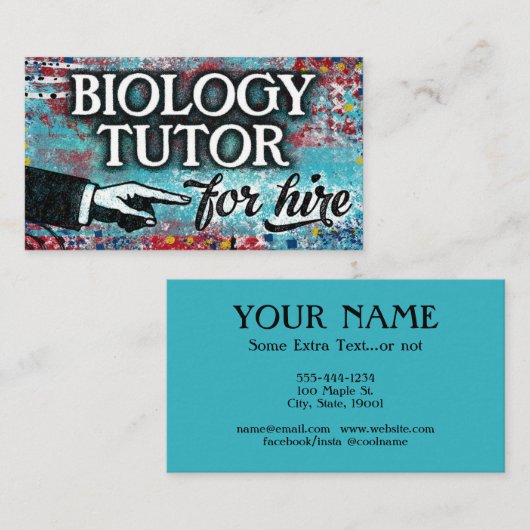 Biology Tutor For Hire名刺 – Blue Red 名刺 (正面/裏面)