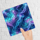 Bioluminescent Jellyfish Mosaic Blue Purple  タイル