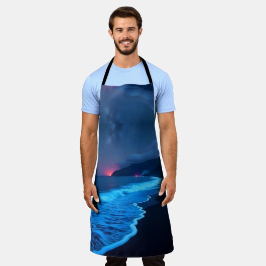 Bioluminescent Night Coast Apron エプロン (着用した状態)