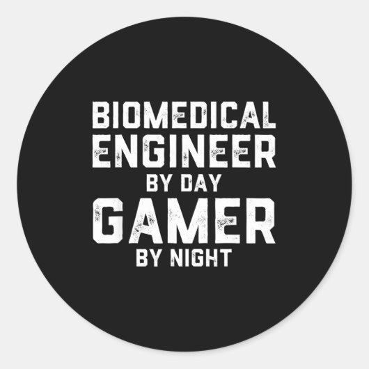 Biomedical Engineer By Day Gamer By Night Bio Med  ラウンドシール (正面)
