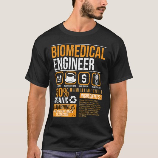 Biomedical Engineer Facts Label Biomedical Enginee Tシャツ (正面)