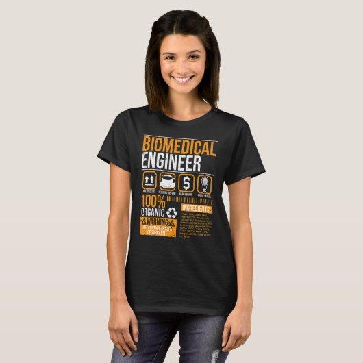 Biomedical Engineer Facts Label Biomedical Enginee Tシャツ (正面フル)