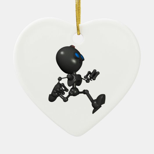 Bionic男の子3Dのロボット-走ります-オリジナル セラミックオーナメント (正面)