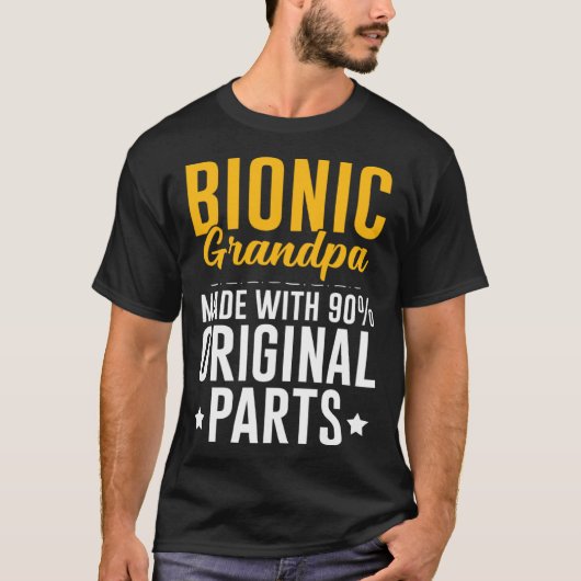 Bionic Grandpa Men Knee Hip Replacement 90 Origina Tシャツ (正面)