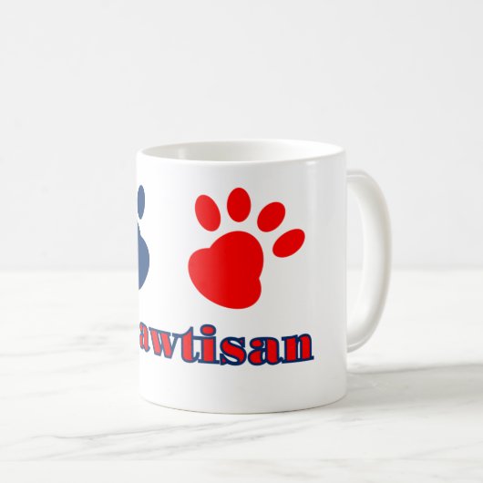 Bipawtisanおもしろい犬が赤青の政治に足を踏み入れる コーヒーマグカップ (正面右)