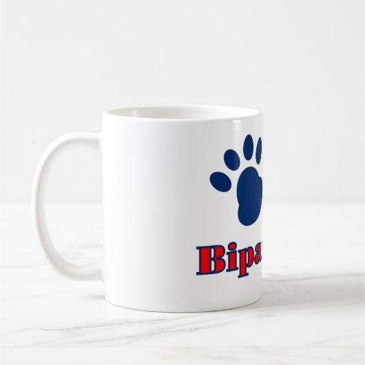 Bipawtisanおもしろい犬が赤青の政治に足を踏み入れる コーヒーマグカップ (左)