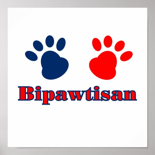 Bipawtisanおもしろい犬が赤青の政治に足を踏み入れる ポスター (正面)