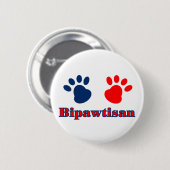 Bipawtisanおもしろい犬が赤青の政治に足を踏み入れる 缶バッジ (正面&裏面)