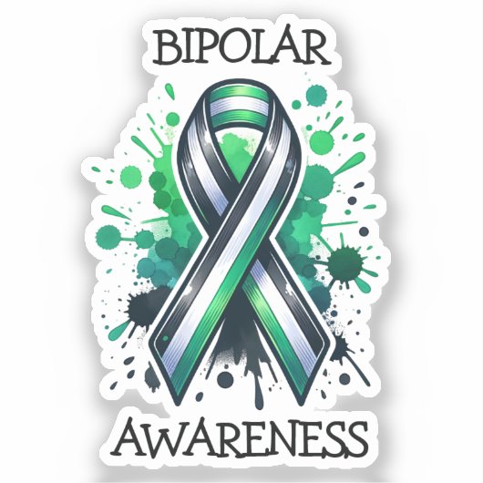 Bipolar Awareness Ribbon シール (正面)