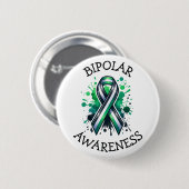 Bipolar Awareness Ribbon 缶バッジ (正面&裏面)