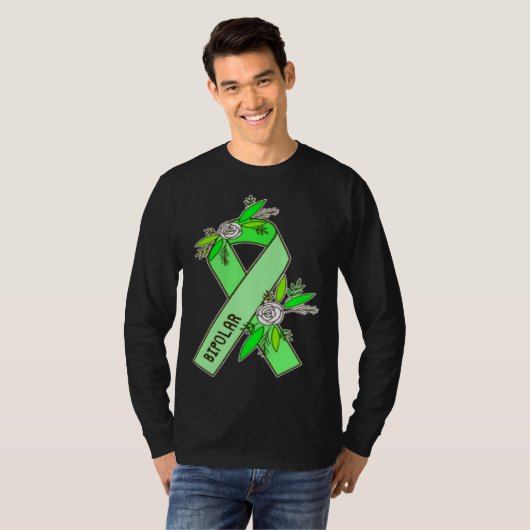 Bipolar Ribbon Pocket  Bipolar Disorder Awareness Tシャツ (正面フル)