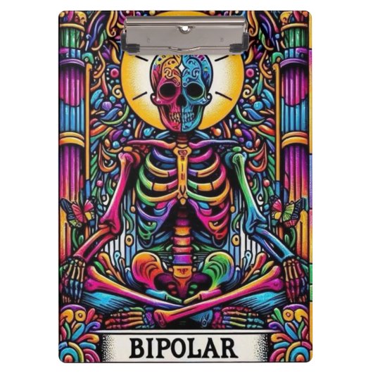 Bipolar Skeleton Tarot – Dark Gothic Tarot Card クリップボード (正面)
