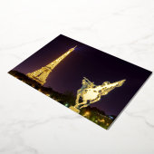 Bir-Hakeim at night bridge – パリ，フランス 箔シーズンカード (回転した状態)