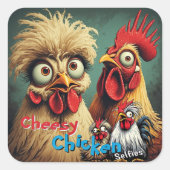 “Birb Energy” Mike & Mandy Selfie Sticker スクエアシール (正面)