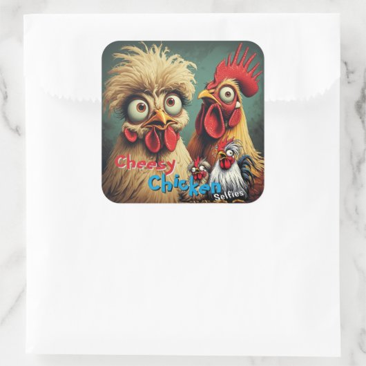 “Birb Energy” Mike & Mandy Selfie Sticker スクエアシール (バッグ)