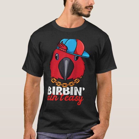 Birbing Ain't Easy Parrot I Female Eclectus Raglan Tシャツ (正面)