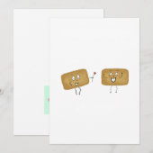 Birbiscuitテーマのかわいいクッキー 招待状 (正面/裏面)