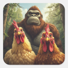 “Birbs Meet Bigfoot” Sticker Sheet スクエアシール