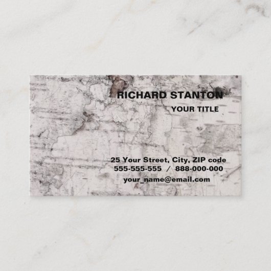 Birch bark pattern business card 名刺 (正面)