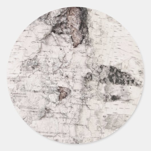 Birch bark pattern classic round sticker ラウンドシール (正面)