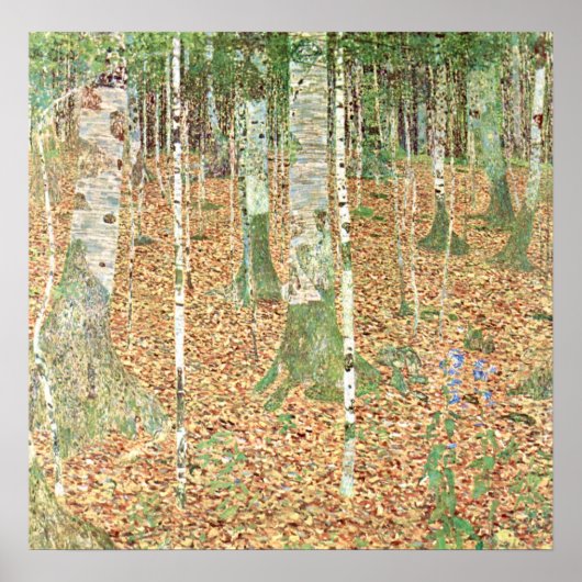 Birch Forest by Gustav Klimt ポスター (正面)