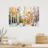 Birch Forest Landscape Home Decor Poster ポスター (キッチン)