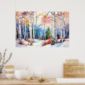Birch Forest Landscape Poster ポスター (キッチン)