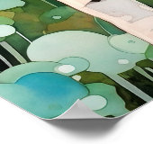 Birch Forest Watercolor Painting Art Print  ポスター (角)