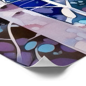 Birch Forest Watercolor Painting Art Print  ポスター (角)