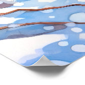 Birch Forest Watercolor Painting Art Print  ポスター (角)