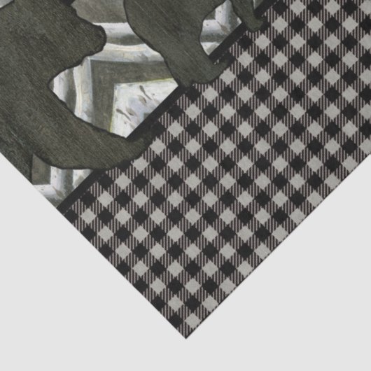 Birch Tree Black Bear Rustic Decoupage  薄葉紙 (詳細)