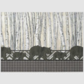 Birch Tree Black Bear Rustic Decoupage  薄葉紙 (正面)